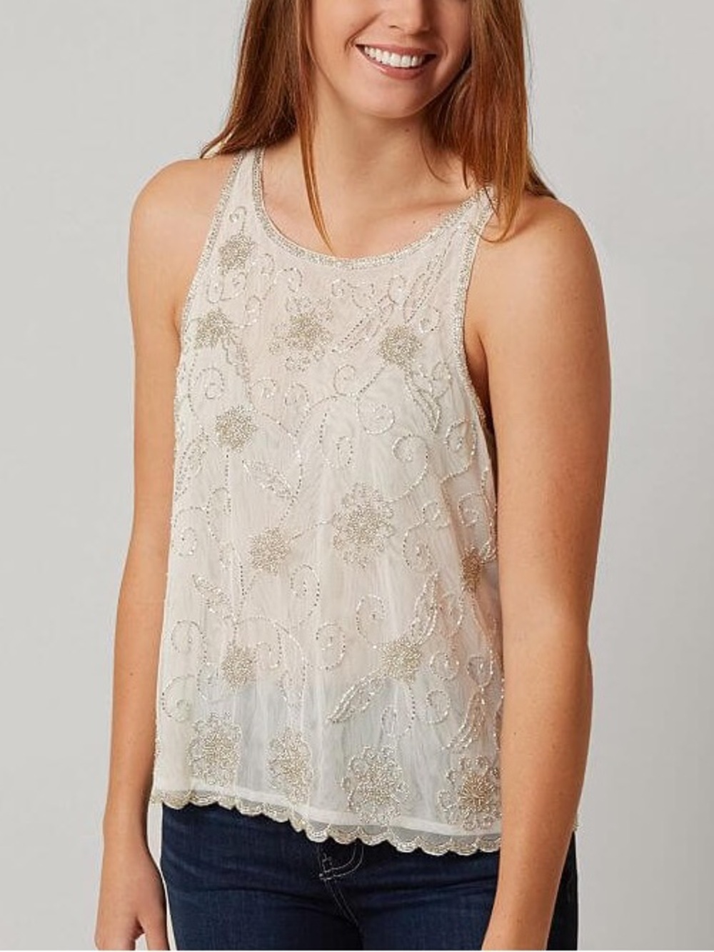BKE Boutique Beaded Camisole Tank
